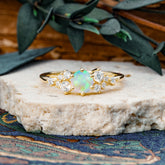 Classic 6-Prong Round Cut Opal Engagement Ring
